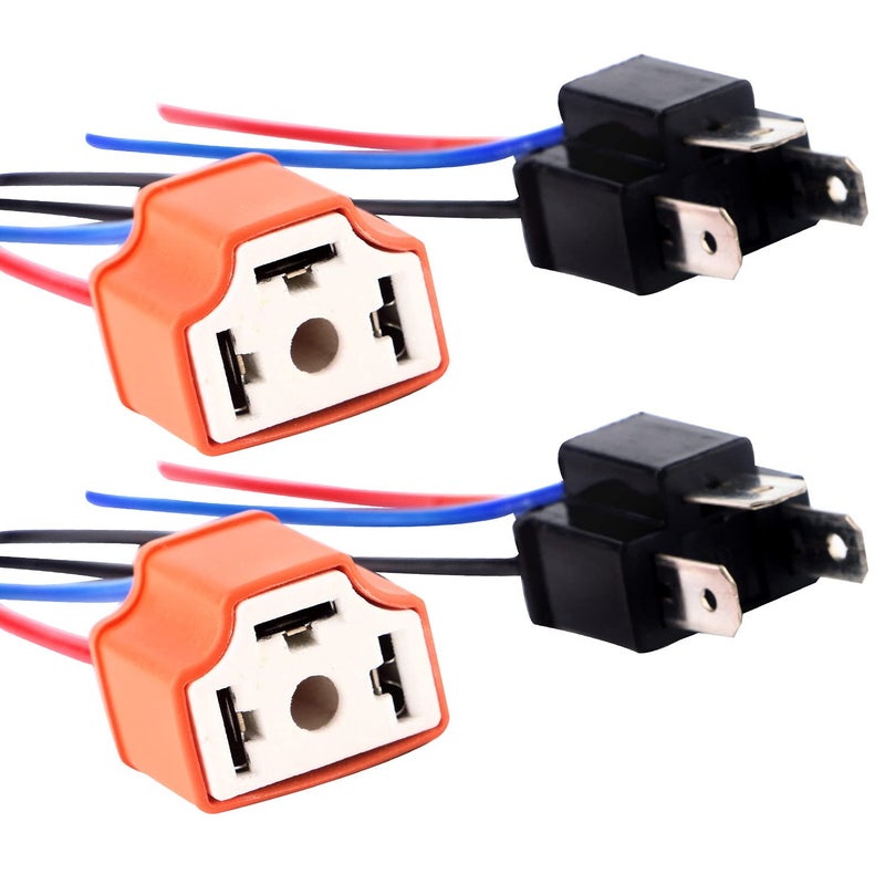 GLL H4 9003 HB2 Female&Male Wire Wiring Harness Sockets for 4"x6" 7"x6" 5"x7" inch Sealed Beam Car Truck Headlights Pickup Heavy Duty Headlamp 2set - Image 1